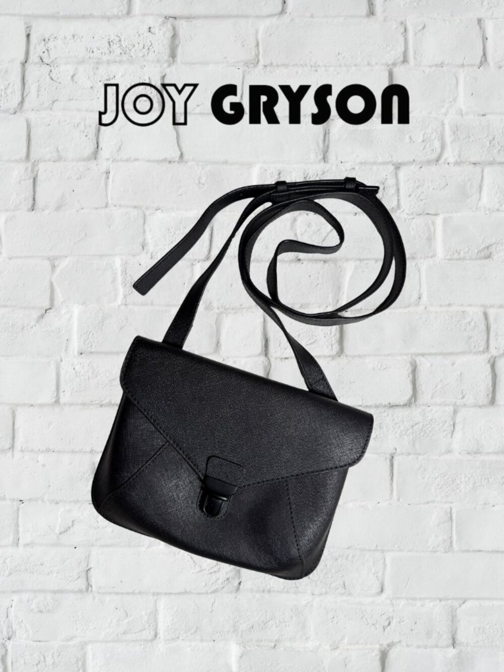 *RARE* Liibeca by Joy Gryson "Church Street Envelope" Black Cowhide Leather Bag